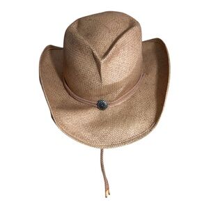 NWT Shady Julia Brady Straw Western Hat With Adjustable Chin Strap Never Worn